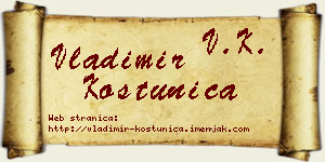 Vladimir Koštunica vizit kartica